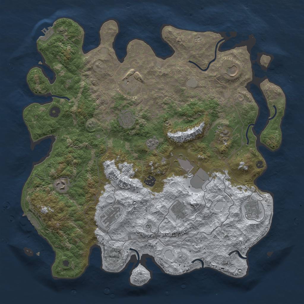 Rust Map: Procedural Map, Size: 4125, Seed: 50000, 20 Monuments