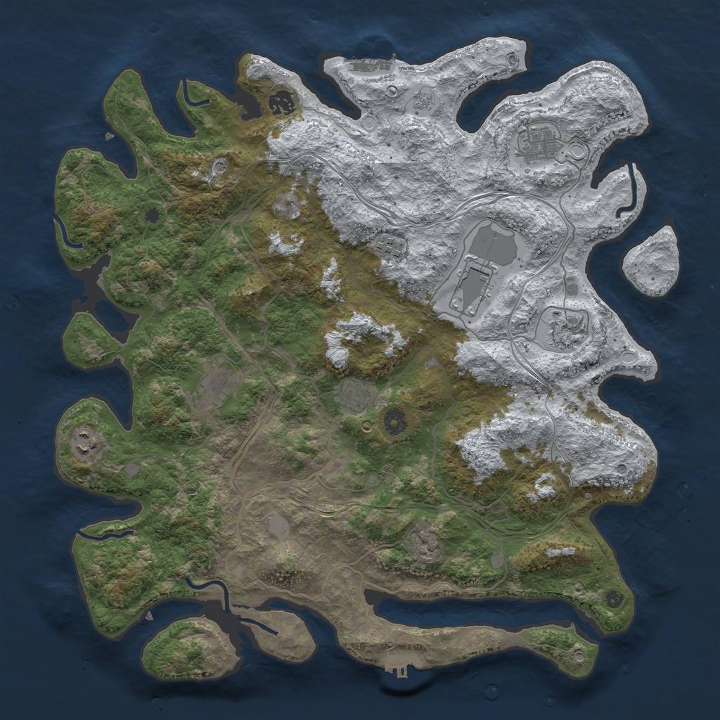 Rust Map: Procedural Map, Size: 4250, Seed: 537970, 17 Monuments