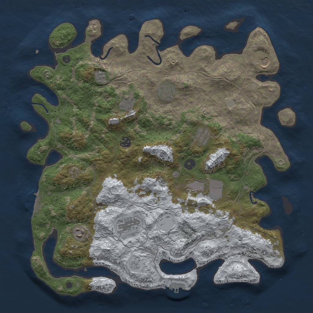 Rust Map: Procedural Map, Size: 4250, Seed: 183464608, 18 Monuments