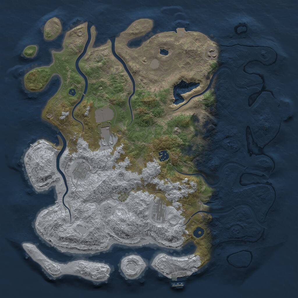 Rust Map: Procedural Map, Size: 4200, Seed: 58416, 13 Monuments