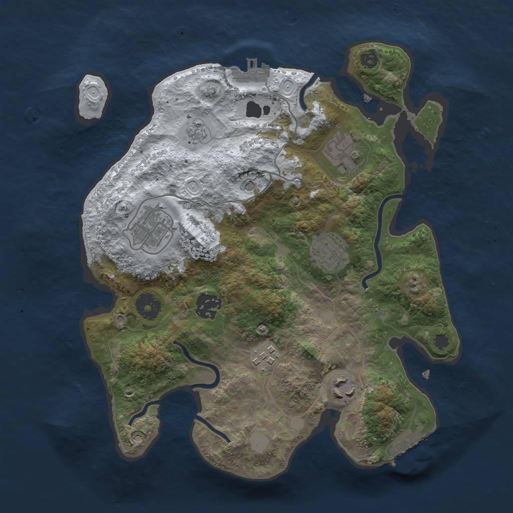 Rust Map: Procedural Map, Size: 3000, Seed: 915171288, 15 Monuments