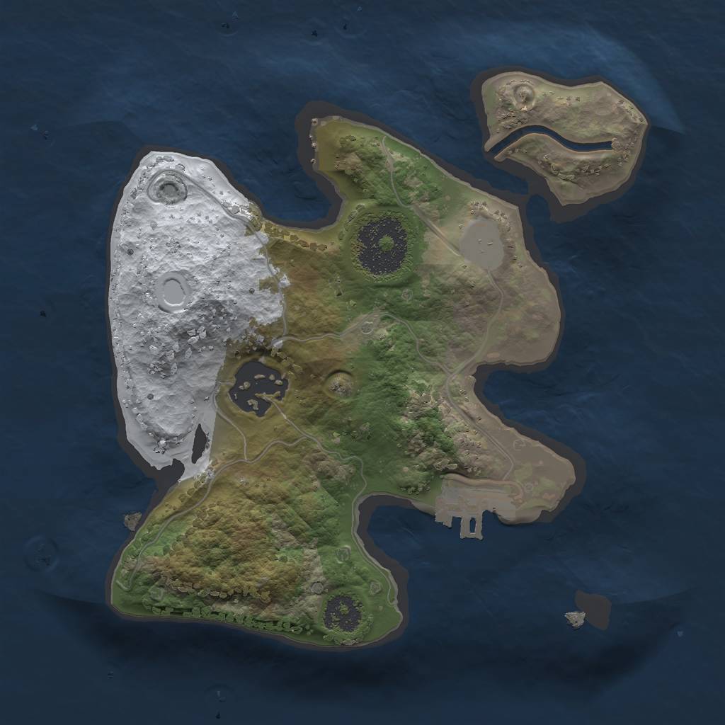 Rust Map: Procedural Map, Size: 2000, Seed: 34655445, 7 Monuments