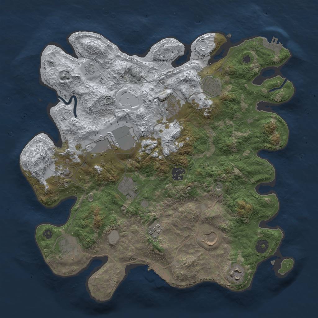 Rust Map: Procedural Map, Size: 3500, Seed: 97568056, 19 Monuments