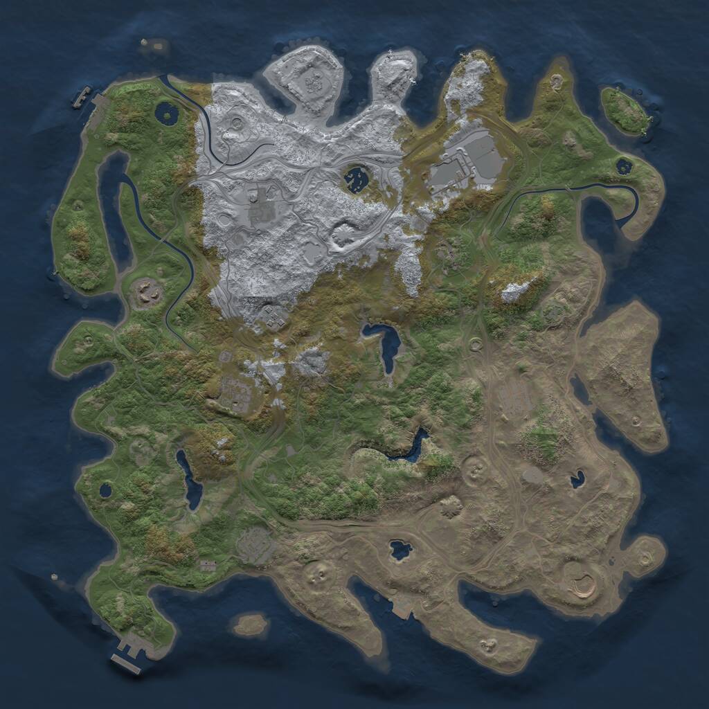 Rust Map: Procedural Map, Size: 4500, Seed: 5931, 16 Monuments