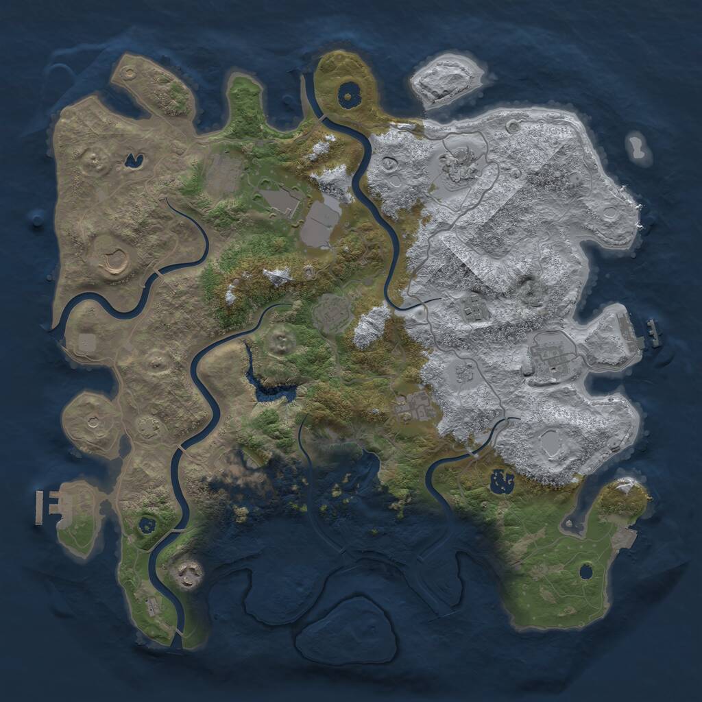 Rust Map: Procedural Map, Size: 4160, Seed: 220301, 17 Monuments