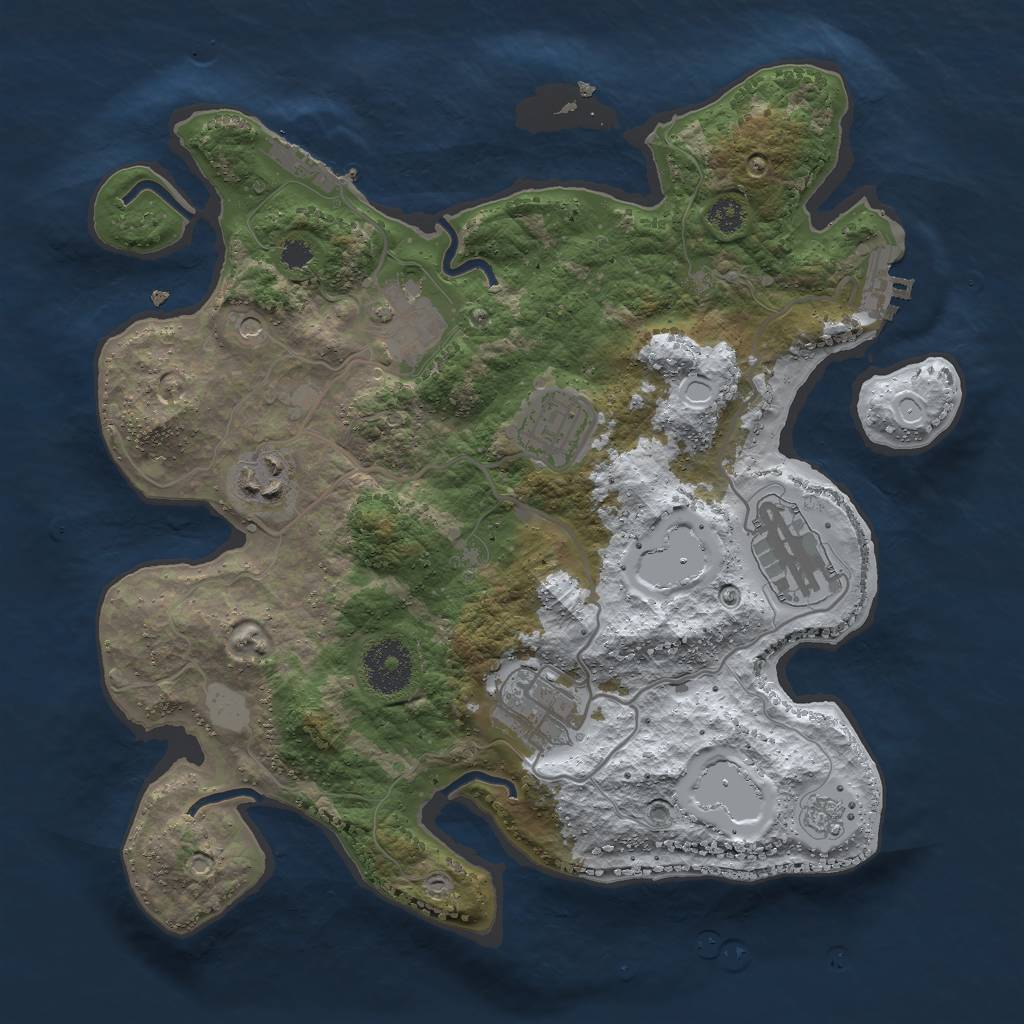 Rust Map: Procedural Map, Size: 3000, Seed: 4865904, 14 Monuments