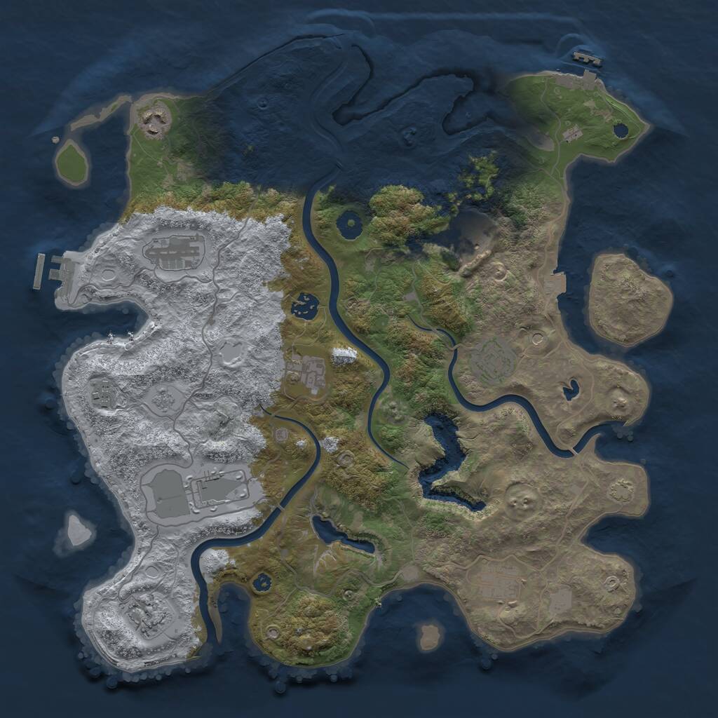 Rust Map: Procedural Map, Size: 4000, Seed: 1525977698, 16 Monuments