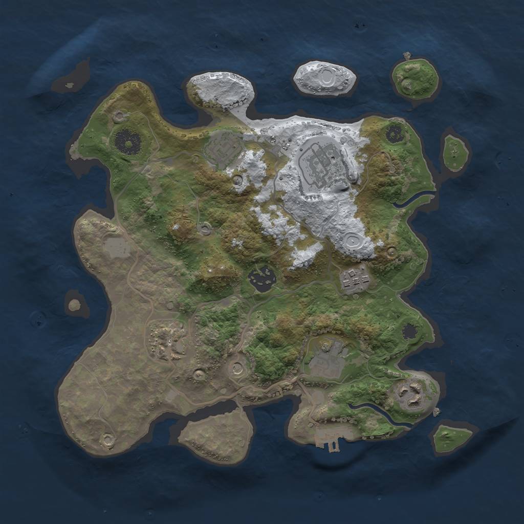 Rust Map: Procedural Map, Size: 3000, Seed: 1375462897, 14 Monuments