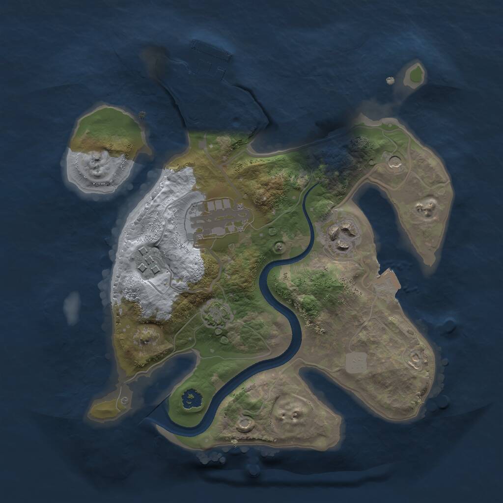 Rust Map: Procedural Map, Size: 2500, Seed: 627876313, 7 Monuments