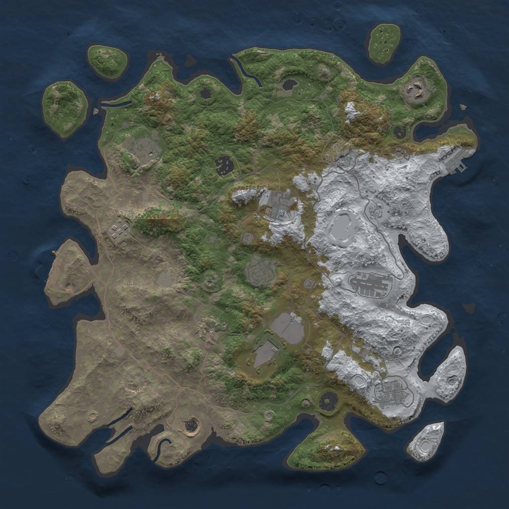 Rust Map: Procedural Map, Size: 4000, Seed: 341926355, 20 Monuments