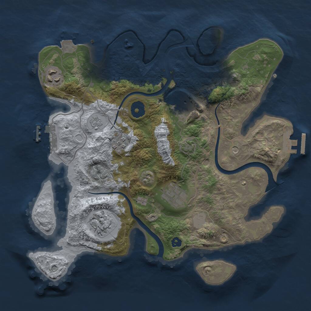 Rust Map: Procedural Map, Size: 3000, Seed: 7895, 11 Monuments