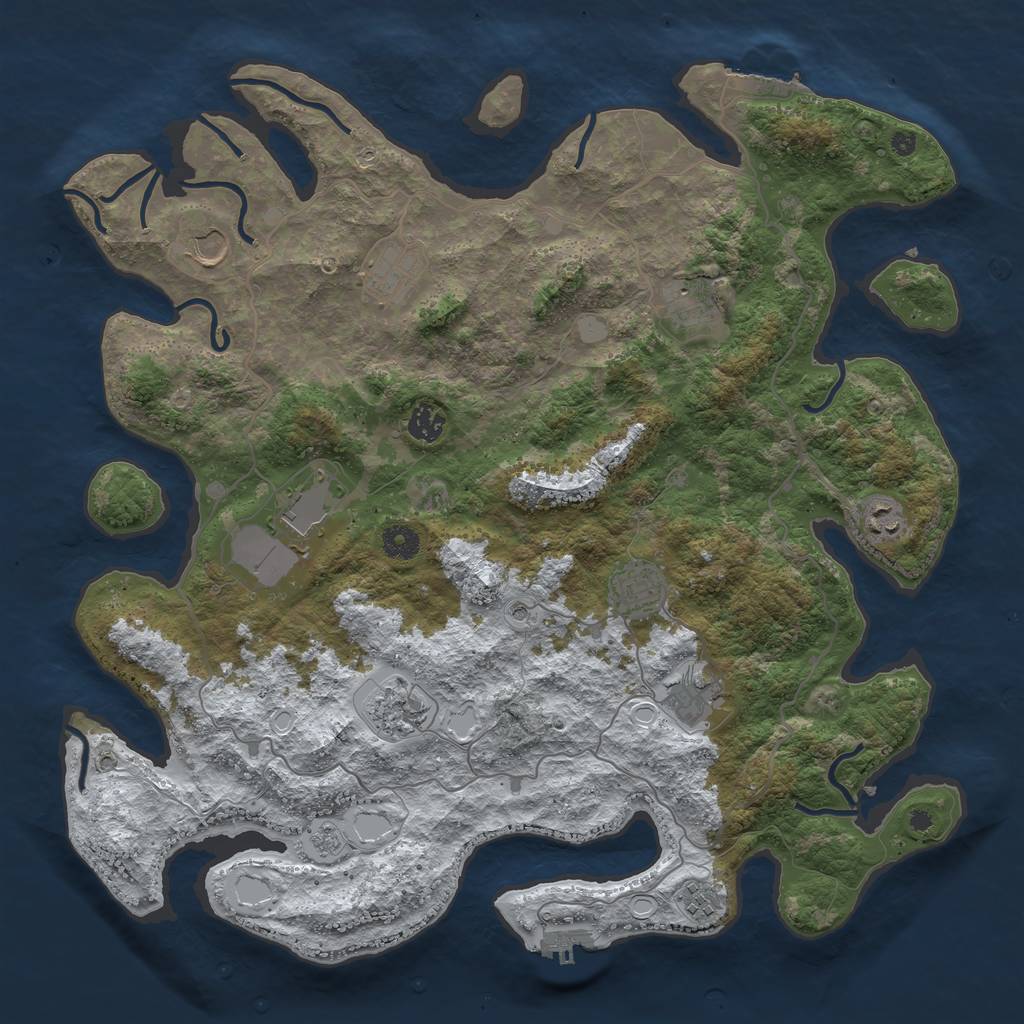 Rust Map: Procedural Map, Size: 4200, Seed: 39888918, 19 Monuments