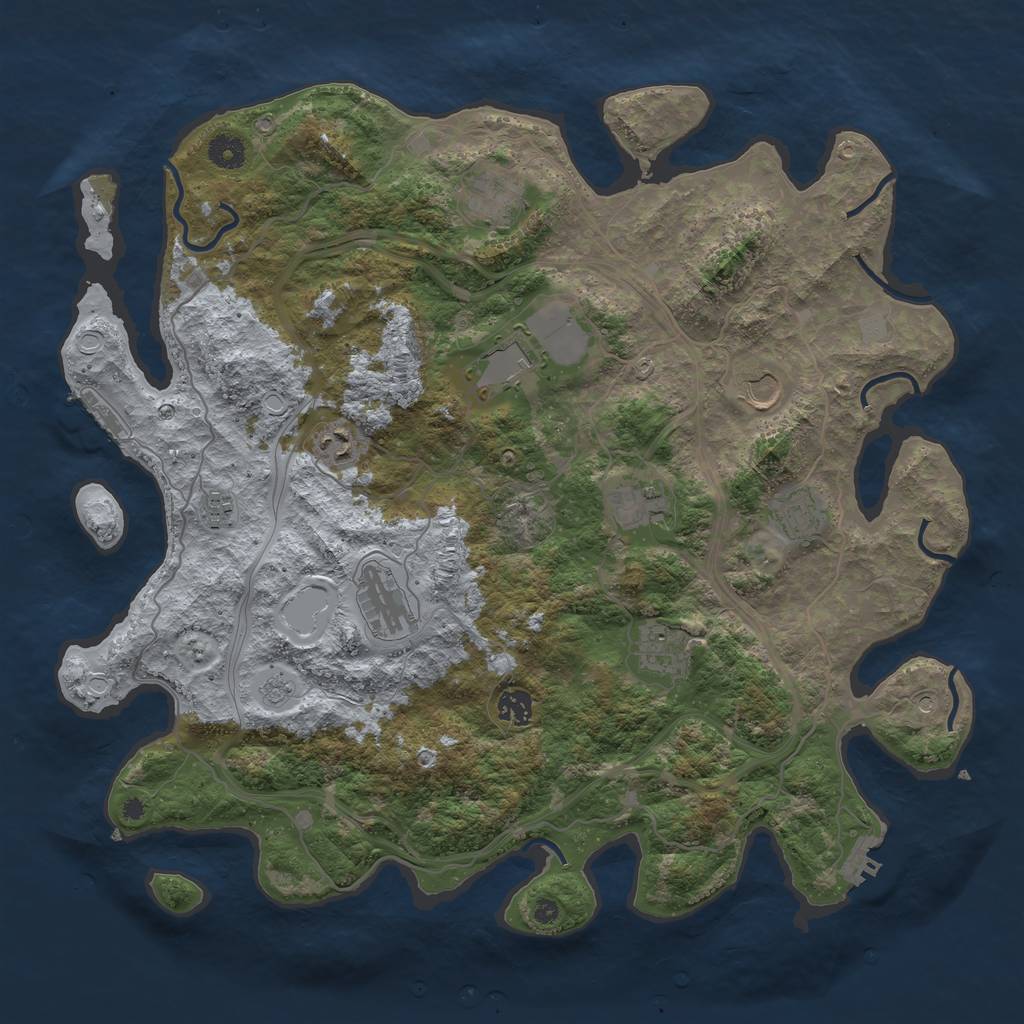 Rust Map: Procedural Map, Size: 4250, Seed: 333851, 19 Monuments