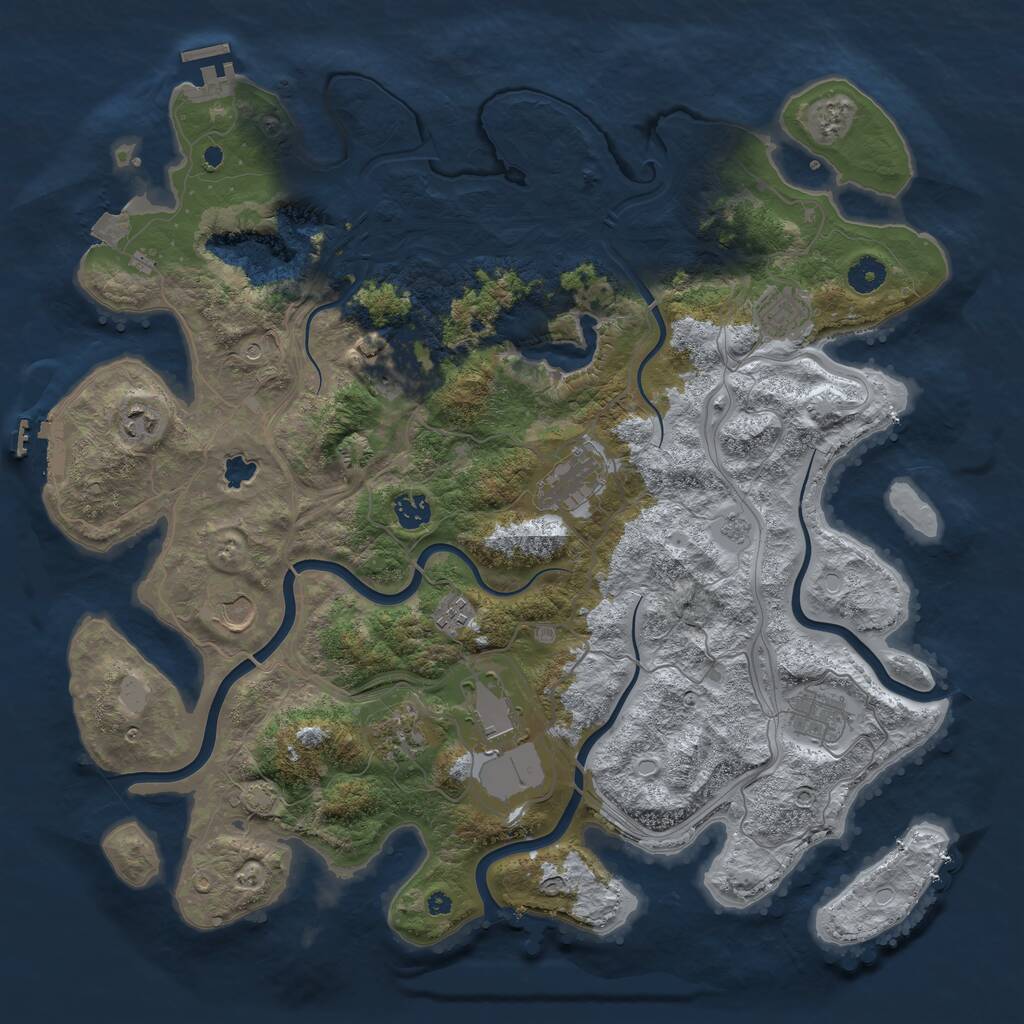 Rust Map: Procedural Map, Size: 4250, Seed: 20578458, 16 Monuments