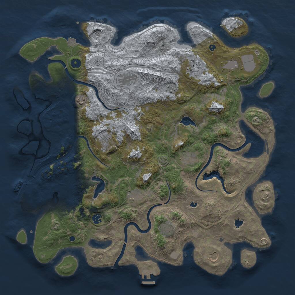 Rust Map: Procedural Map, Size: 4500, Seed: 1611129388, 17 Monuments