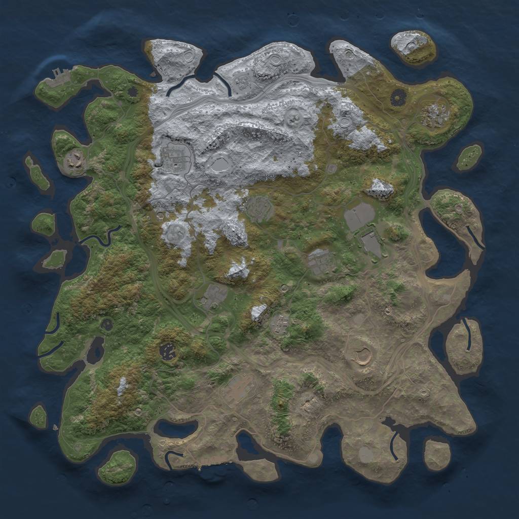 Rust Map: Procedural Map, Size: 4500, Seed: 1611129388, 20 Monuments