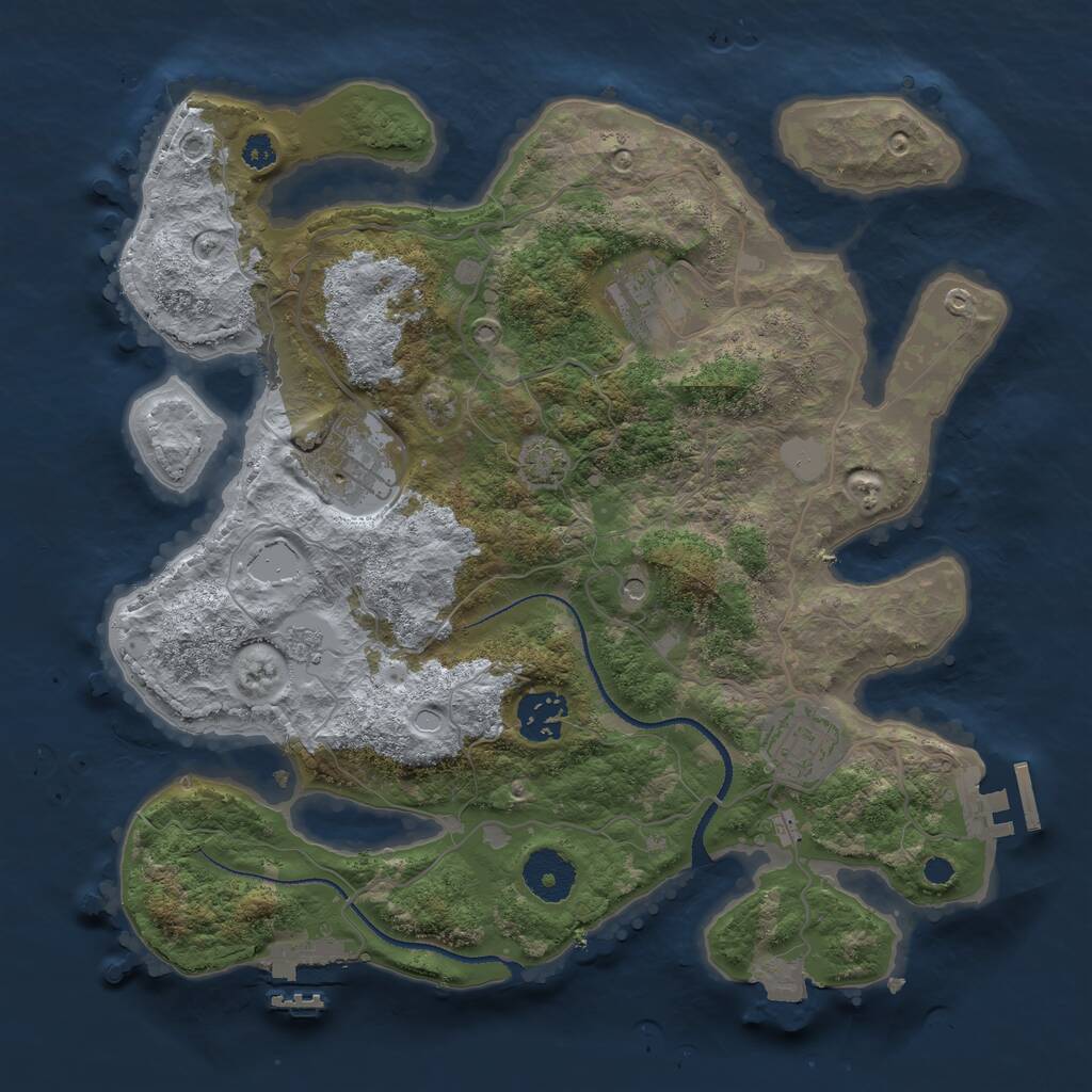 Rust Map: Procedural Map, Size: 3200, Seed: 186002567, 10 Monuments