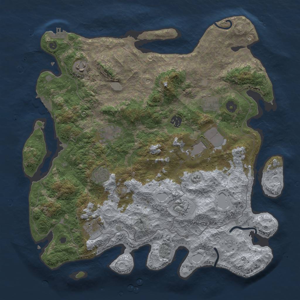 Rust Map: Procedural Map, Size: 4000, Seed: 6222001, 18 Monuments