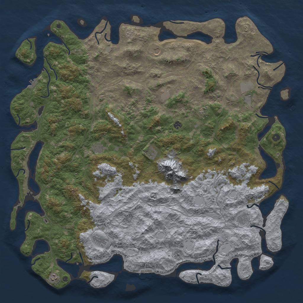 Rust Map: Procedural Map, Size: 6000, Seed: 642561167, 18 Monuments