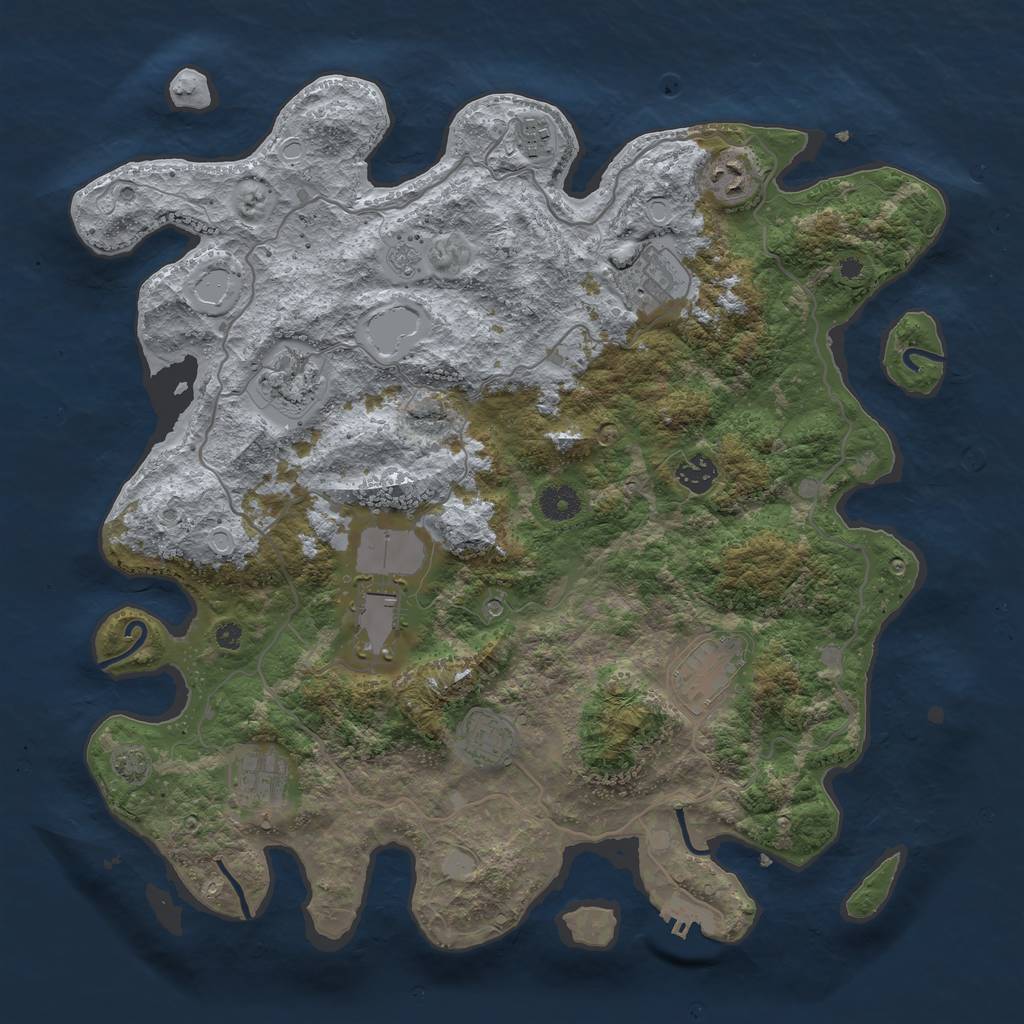 Rust Map: Procedural Map, Size: 4000, Seed: 1491153, 15 Monuments