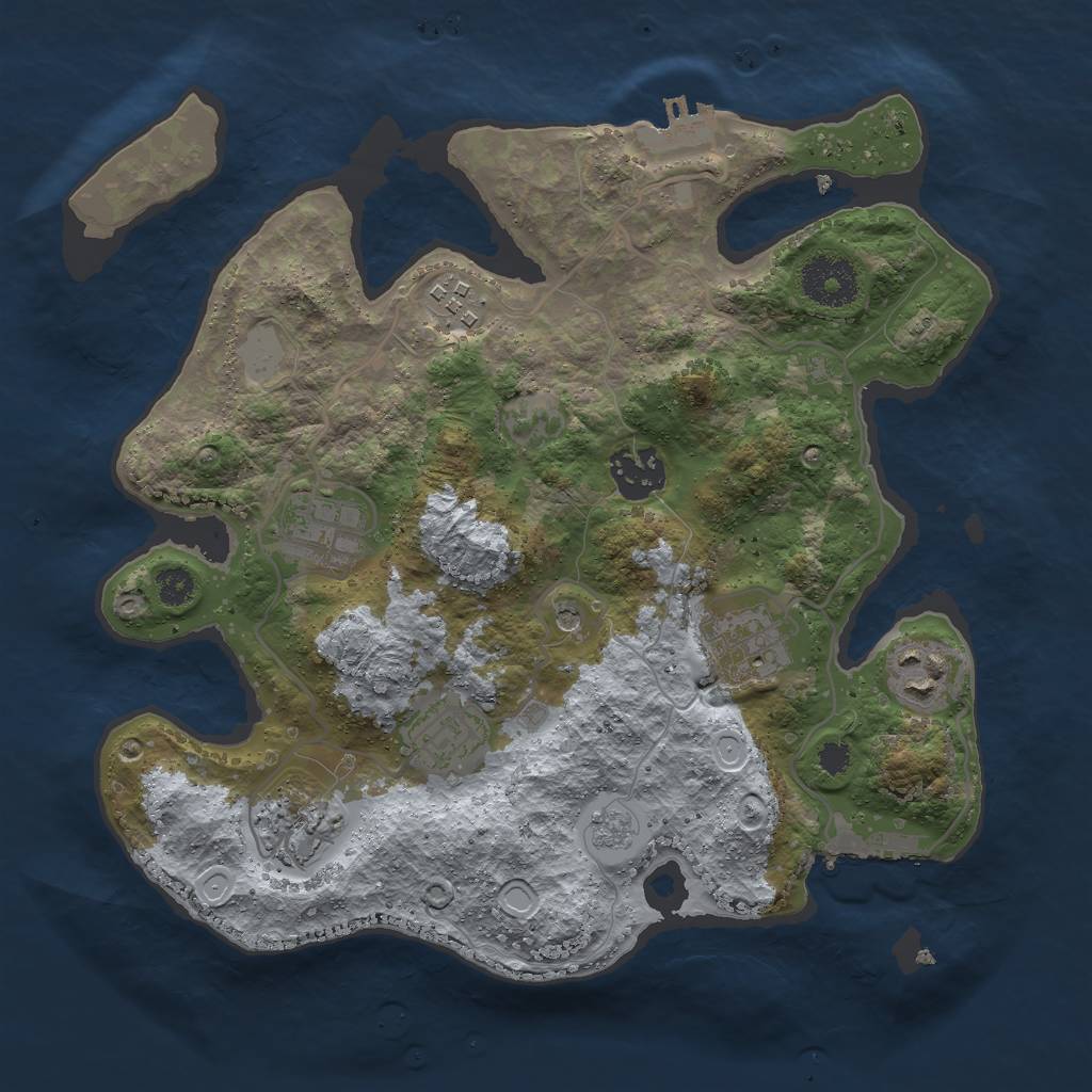Rust Map: Procedural Map, Size: 3000, Seed: 1389498656, 14 Monuments