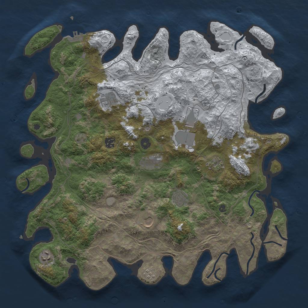 Rust Map: Procedural Map, Size: 4250, Seed: 787512, 17 Monuments