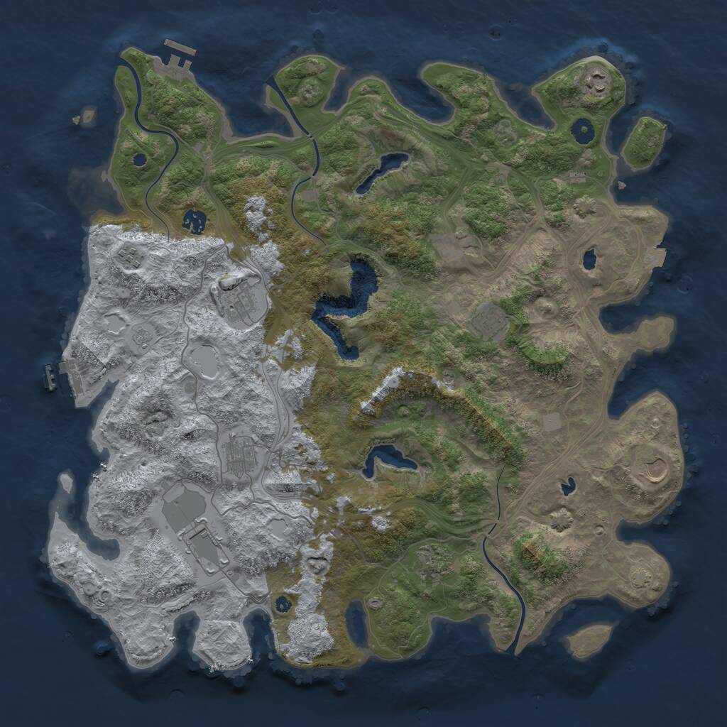 Rust Map: Procedural Map, Size: 4500, Seed: 901667774, 16 Monuments