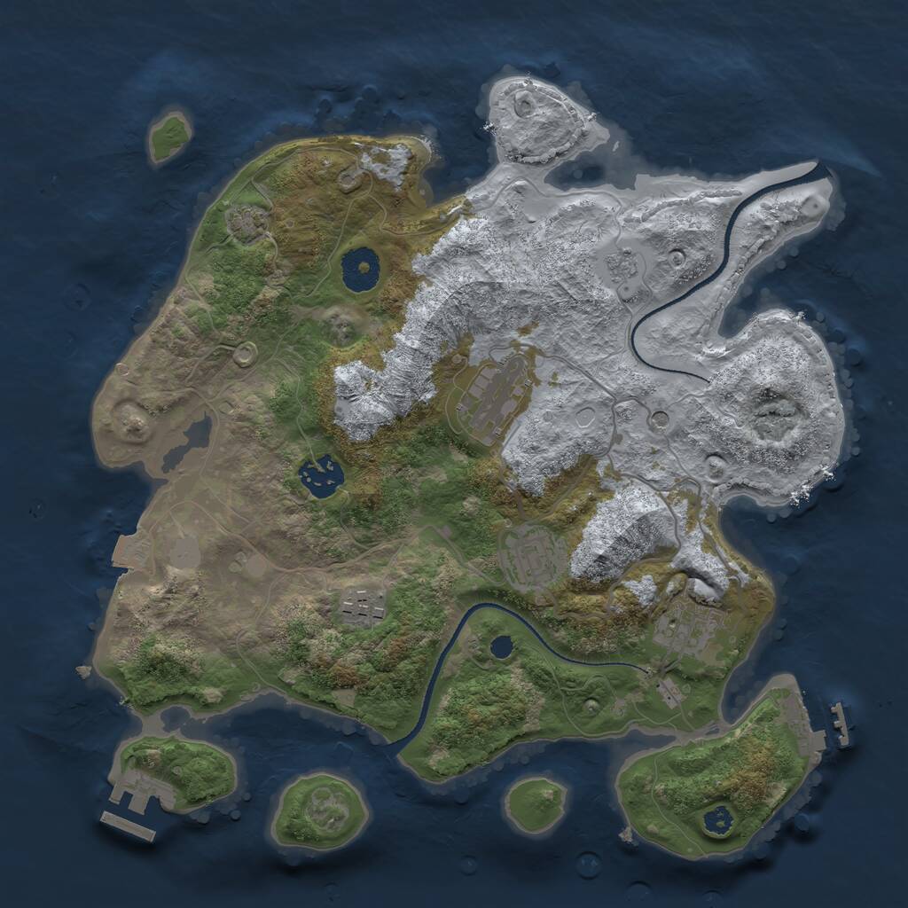 Rust Map: Procedural Map, Size: 3250, Seed: 509010763, 11 Monuments