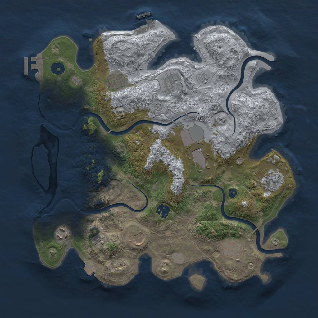 Rust Map: Procedural Map, Size: 3600, Seed: 449973201, 15 Monuments