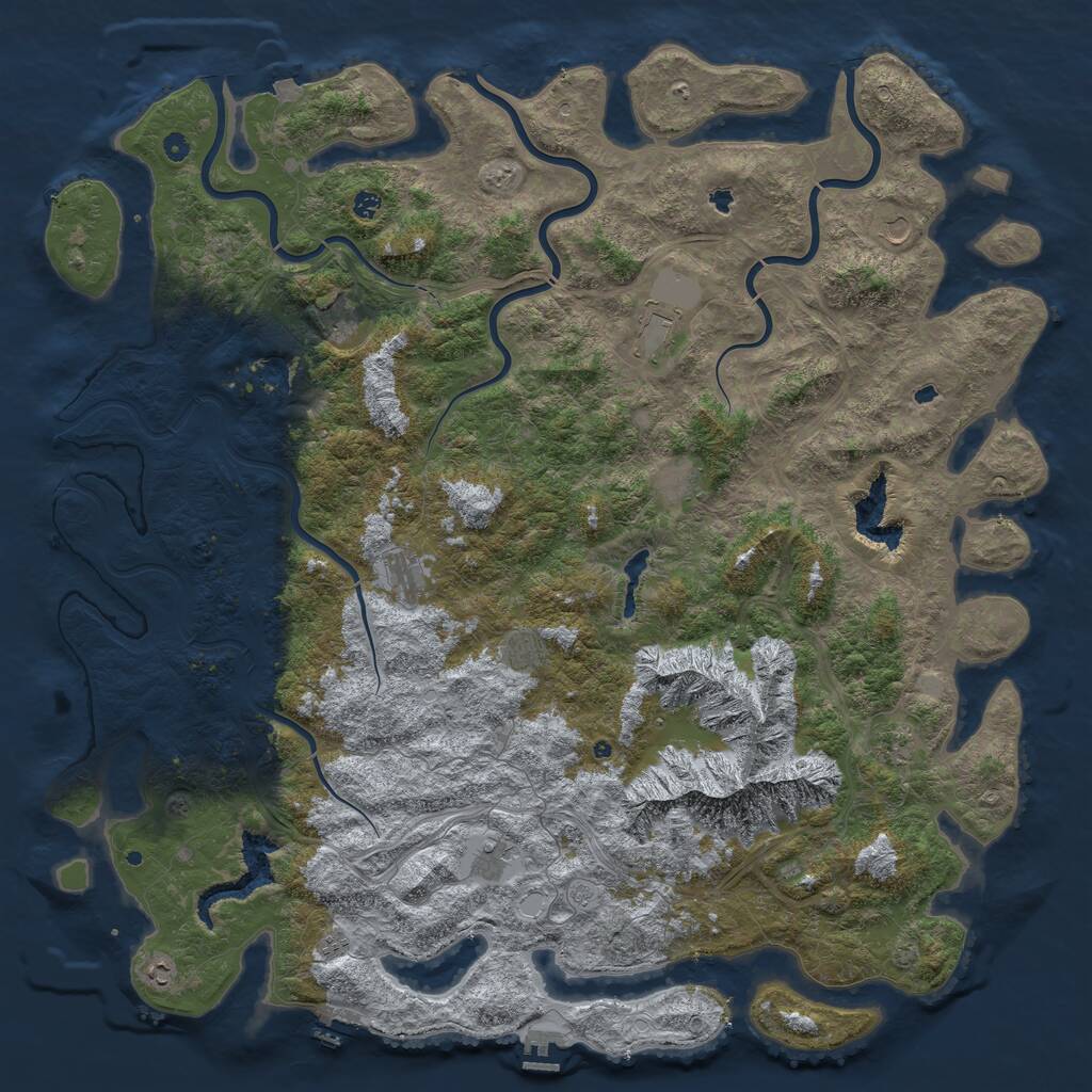 Rust Map: Procedural Map, Size: 6000, Seed: 108017195, 17 Monuments