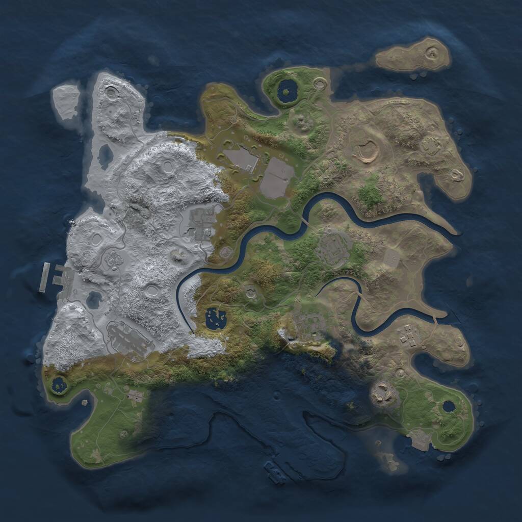 Rust Map: Procedural Map, Size: 3500, Seed: 37123595, 15 Monuments