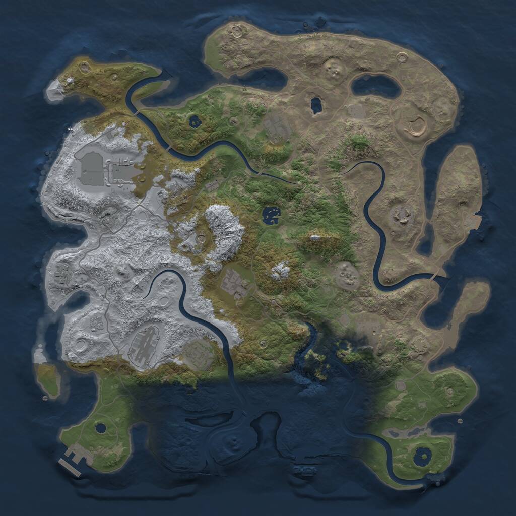 Rust Map: Procedural Map, Size: 4100, Seed: 26124, 17 Monuments