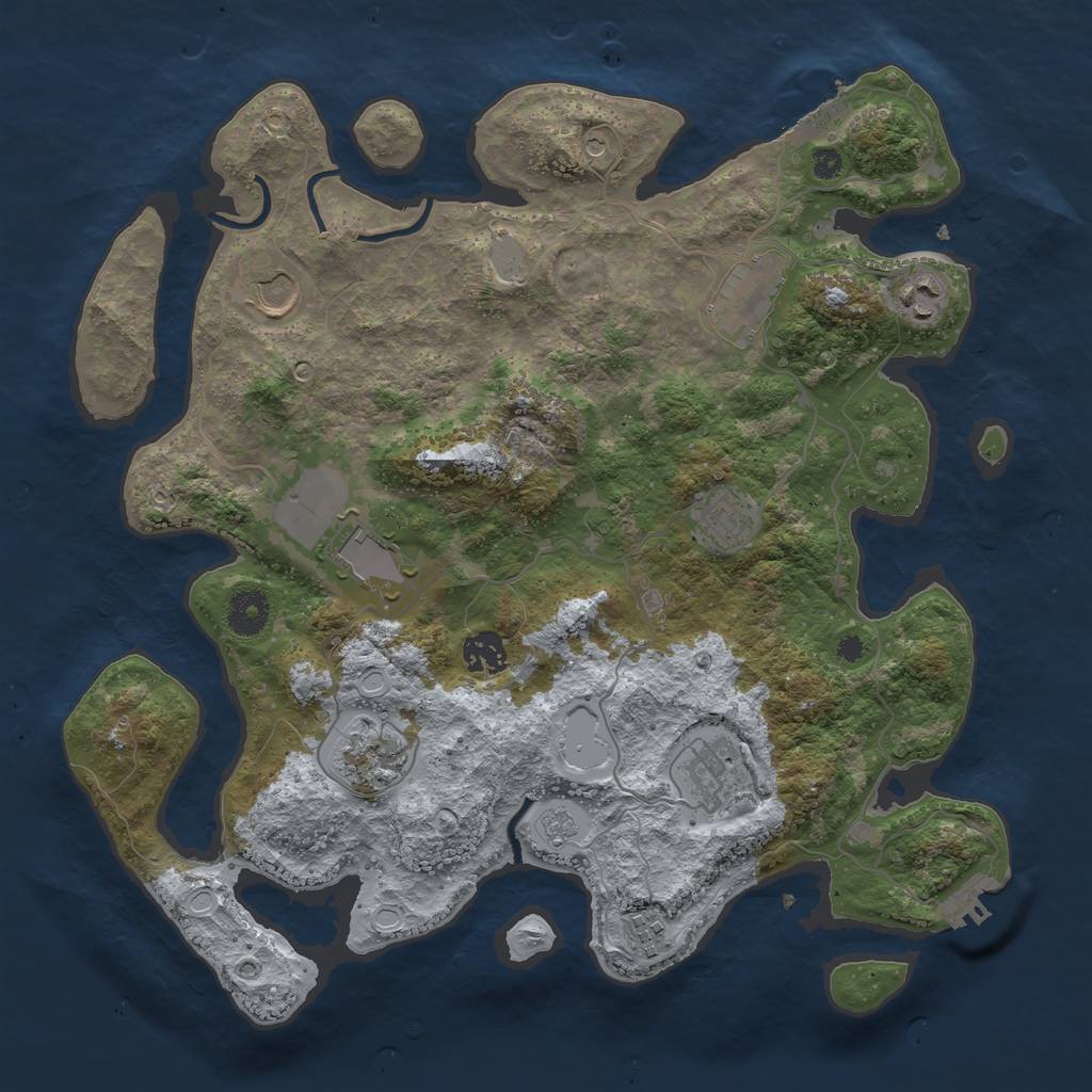 Rust Map: Procedural Map, Size: 3700, Seed: 1638306380, 18 Monuments