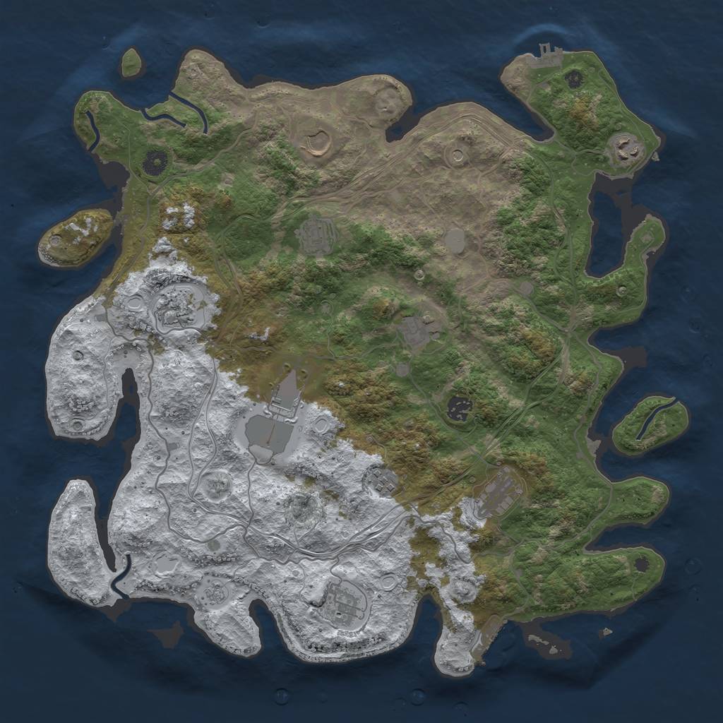 Rust Map: Procedural Map, Size: 4250, Seed: 143296940, 19 Monuments