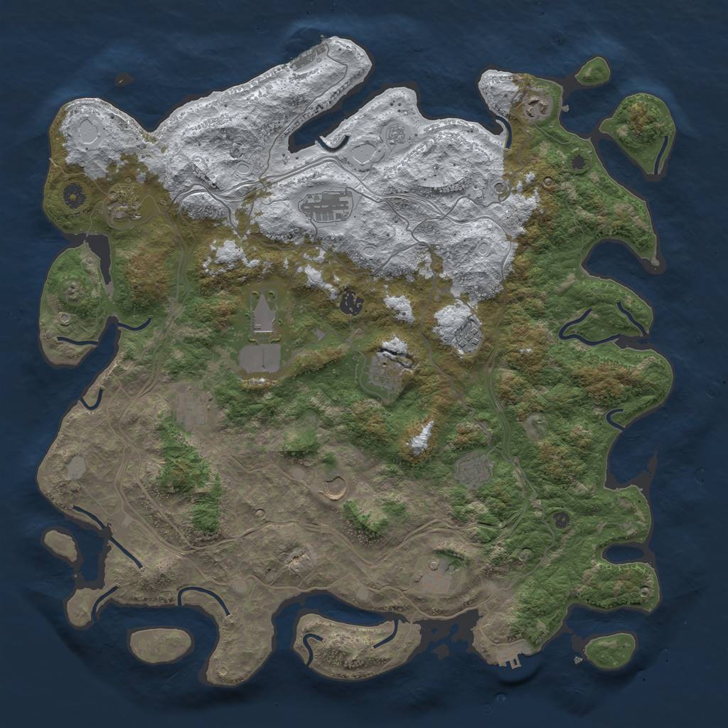 Rust Map: Procedural Map, Size: 4600, Seed: 700932650, 20 Monuments