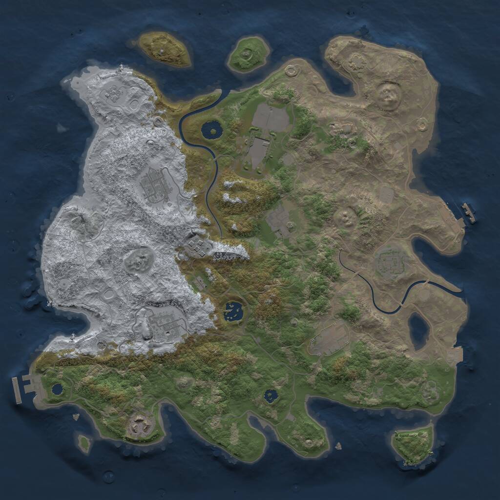 Rust Map: Procedural Map, Size: 3750, Seed: 1775015609, 16 Monuments