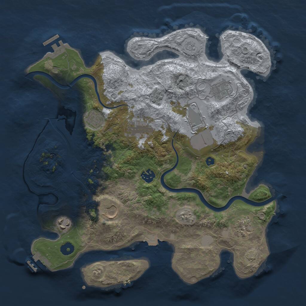 Rust Map: Procedural Map, Size: 3500, Seed: 3548238, 15 Monuments