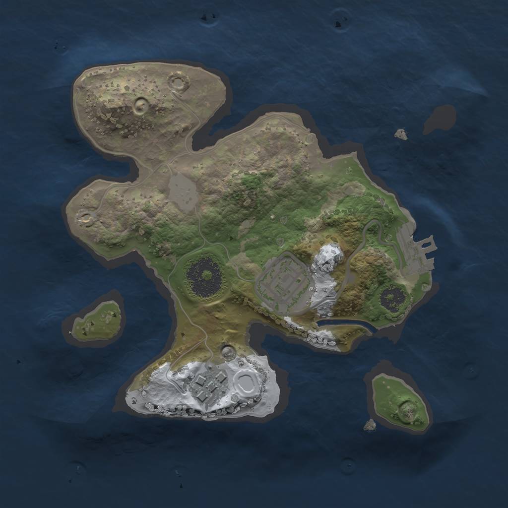 Rust Map: Procedural Map, Size: 2100, Seed: 1131115837, 8 Monuments