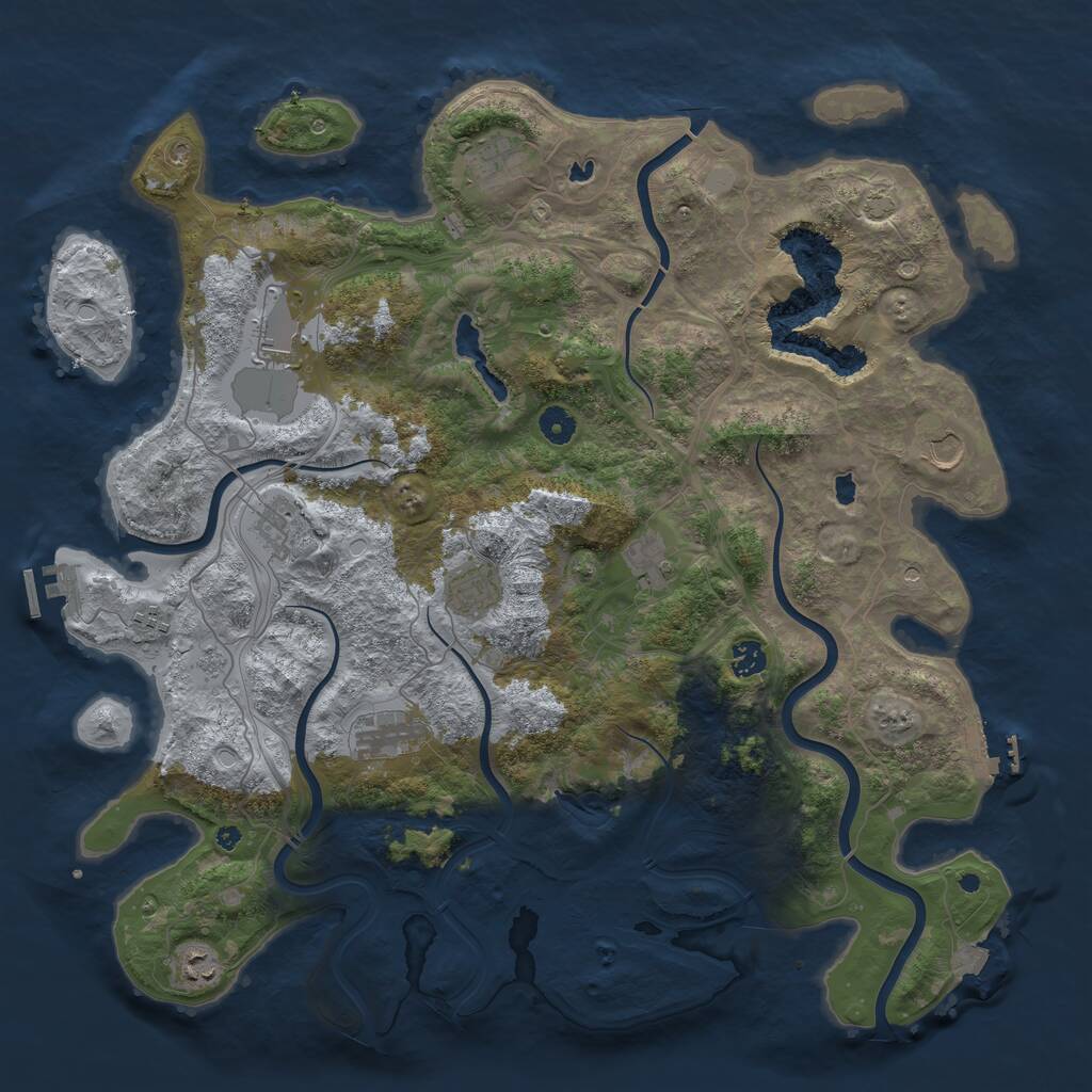 Rust Map: Procedural Map, Size: 4500, Seed: 1625075266, 16 Monuments
