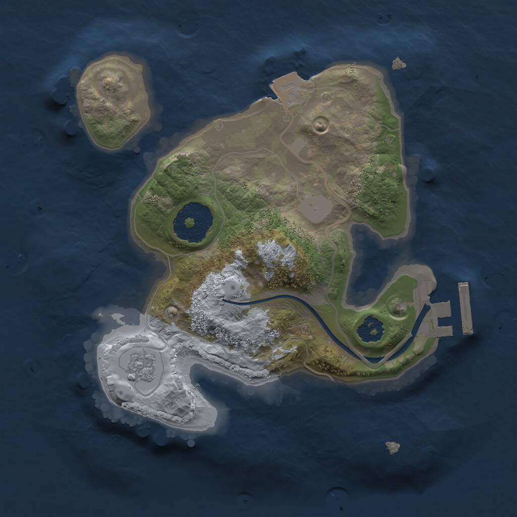 Rust Map: Procedural Map, Size: 2000, Seed: 222, 3 Monuments