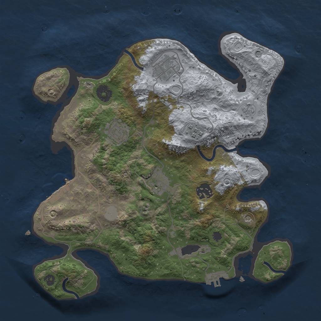Rust Map: Procedural Map, Size: 3000, Seed: 898977491, 14 Monuments