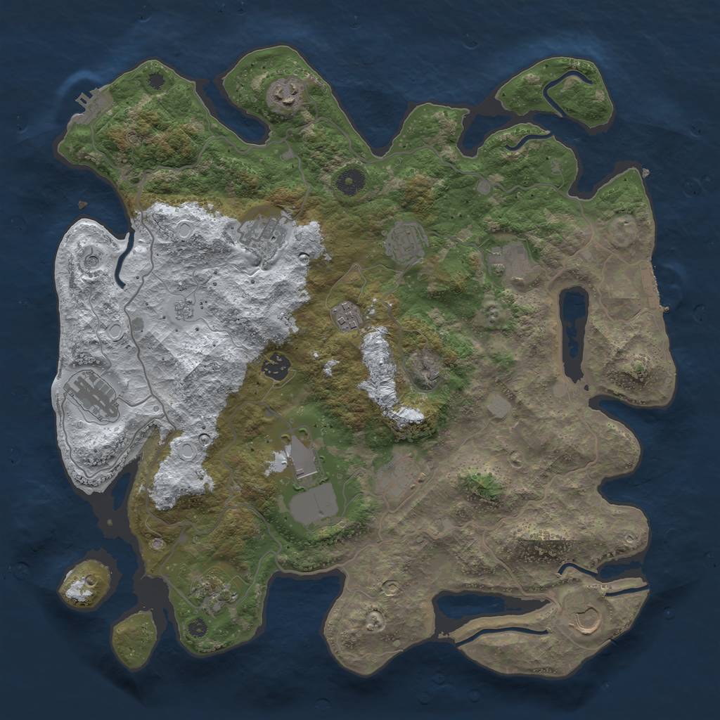 Rust Map: Procedural Map, Size: 4000, Seed: 961188581, 20 Monuments
