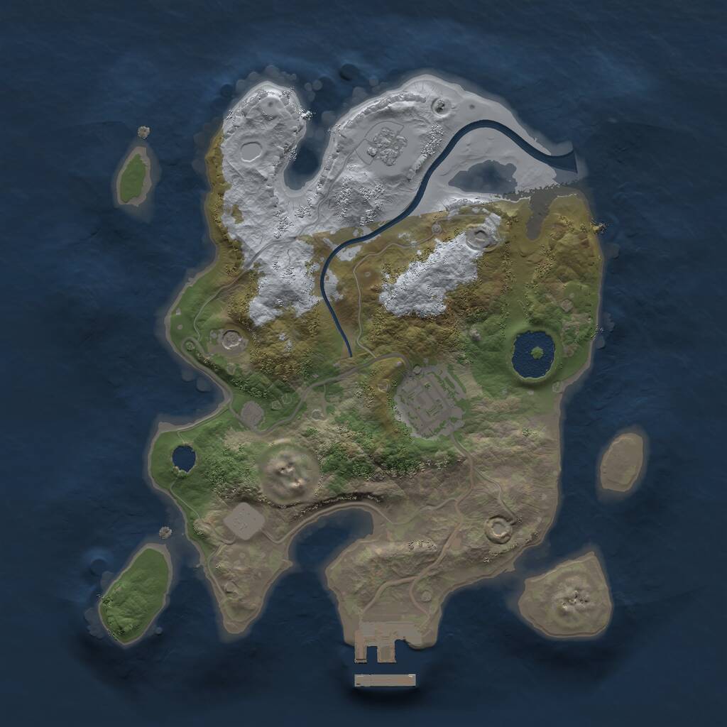 Rust Map: Procedural Map, Size: 2400, Seed: 1571647205, 5 Monuments