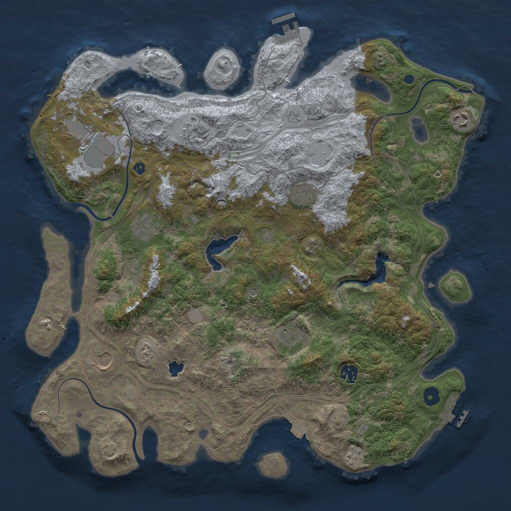 Rust Map: Procedural Map, Size: 4300, Seed: 48451, 15 Monuments