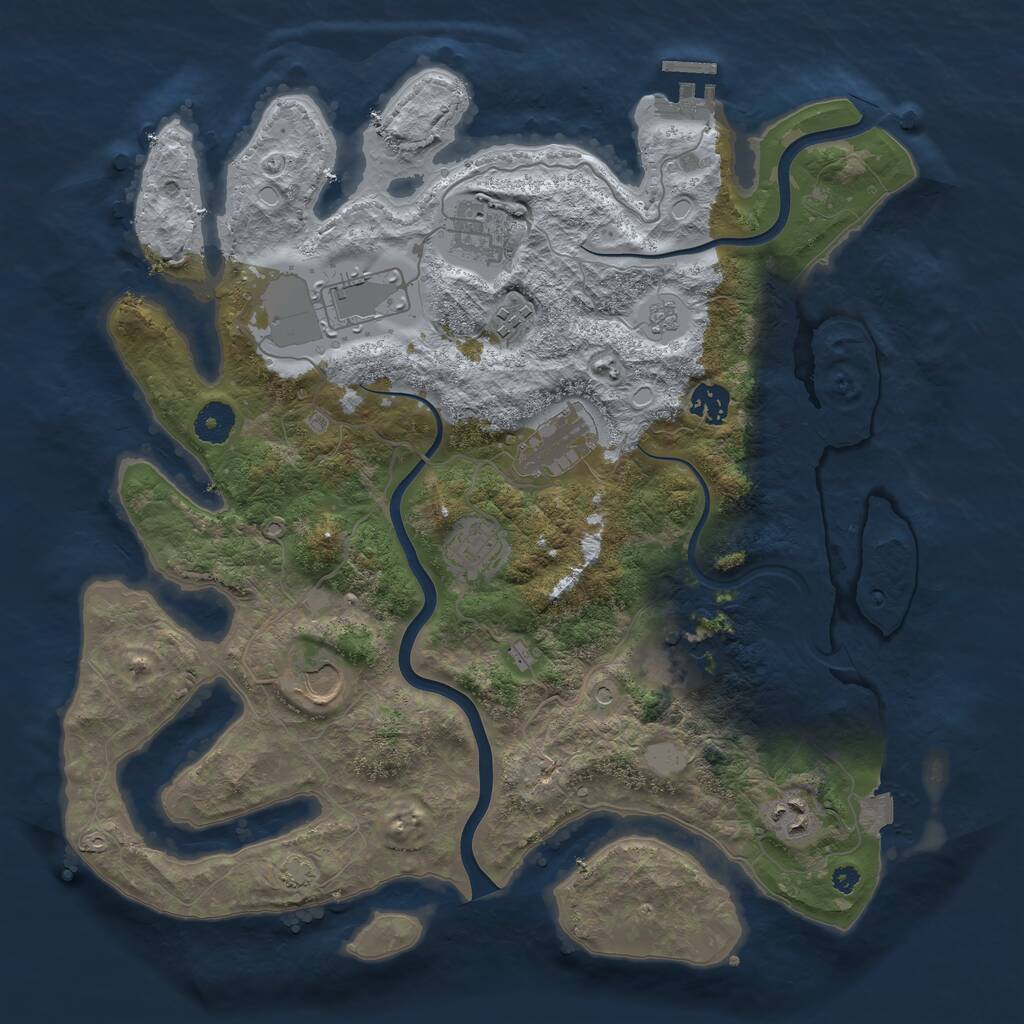Rust Map: Procedural Map, Size: 3800, Seed: 150, 14 Monuments