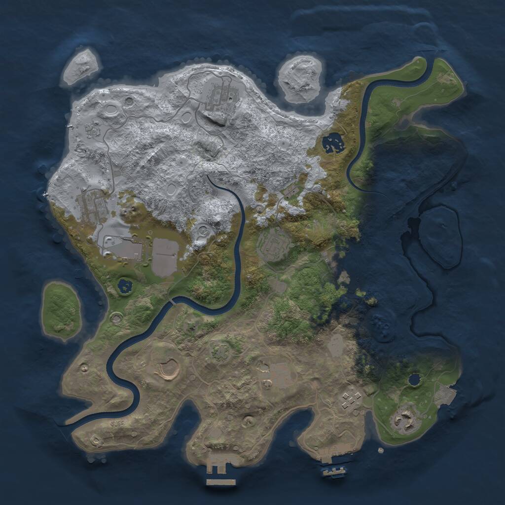 Rust Map: Procedural Map, Size: 3500, Seed: 1404991496, 16 Monuments