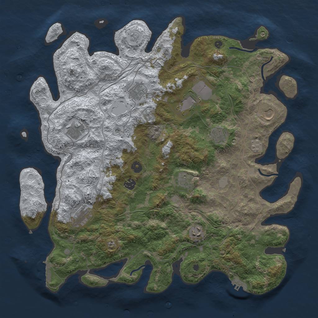 Rust Map: Procedural Map, Size: 4250, Seed: 2014576, 19 Monuments
