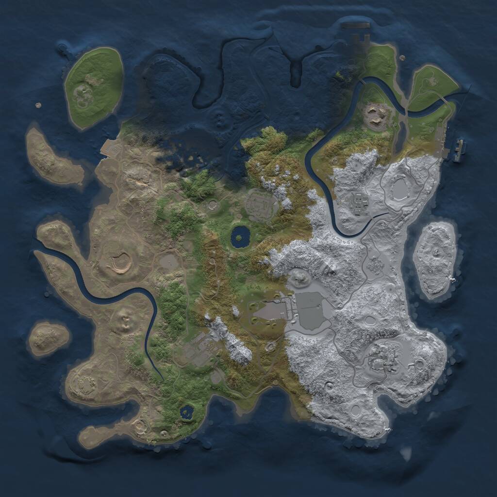 Rust Map: Procedural Map, Size: 3500, Seed: 560824823, 14 Monuments