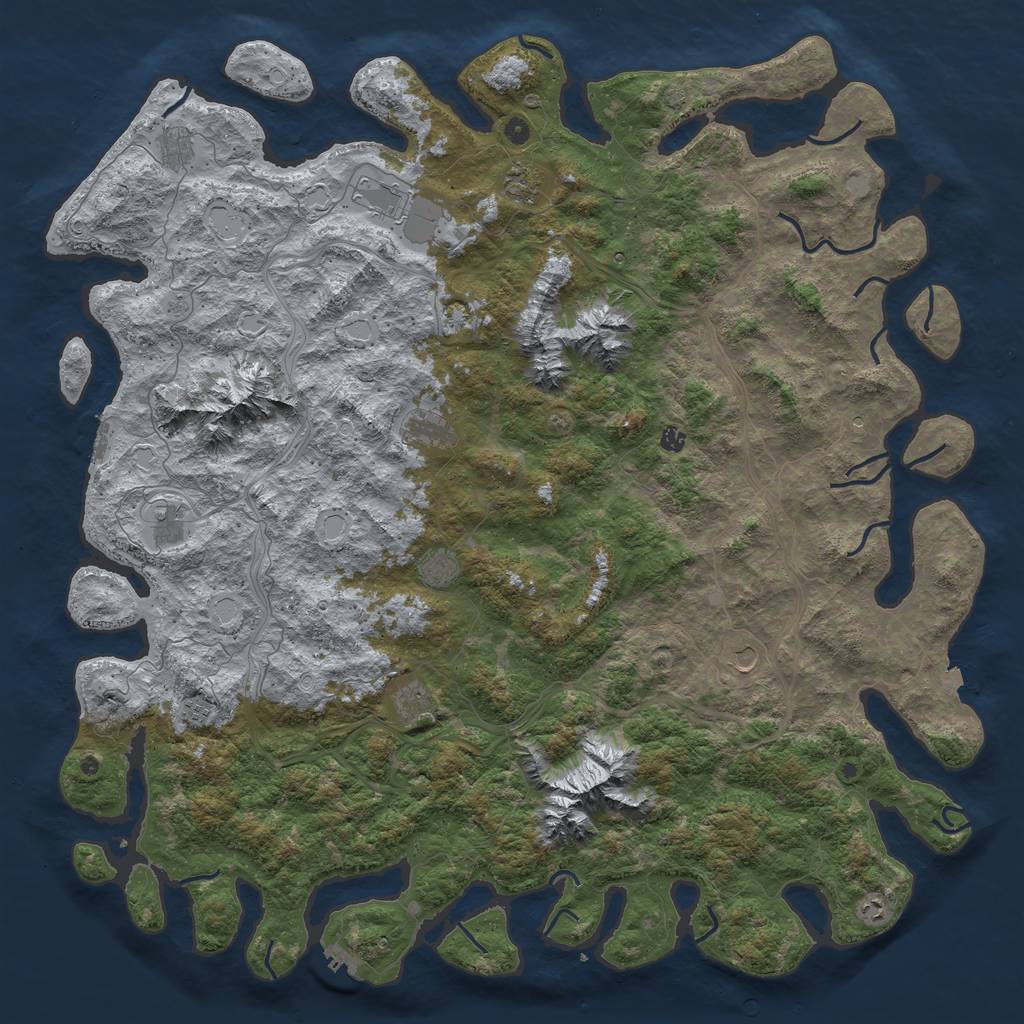 Rust Map: Procedural Map, Size: 6000, Seed: 1327430896, 19 Monuments