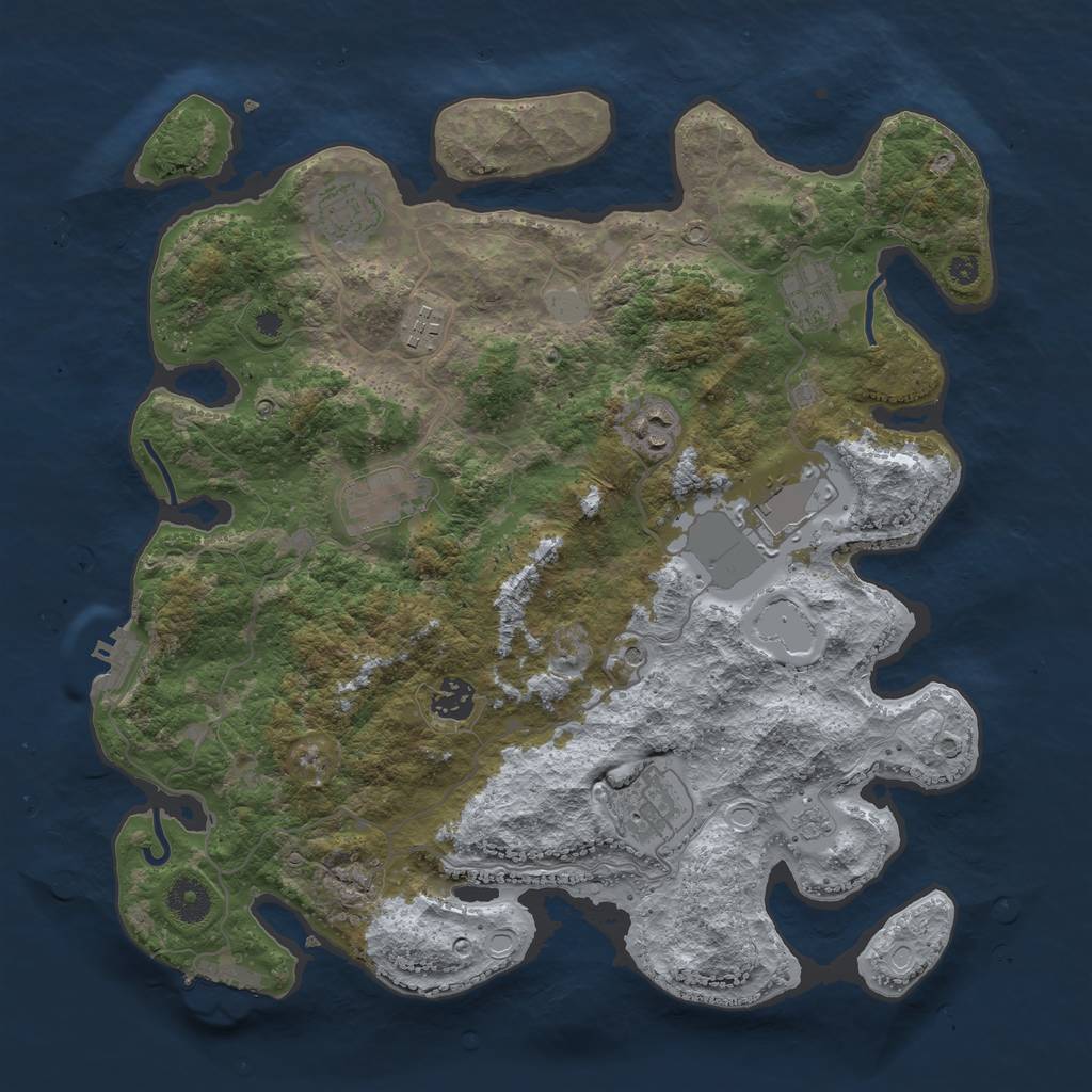 Rust Map: Procedural Map, Size: 3750, Seed: 616263552, 17 Monuments